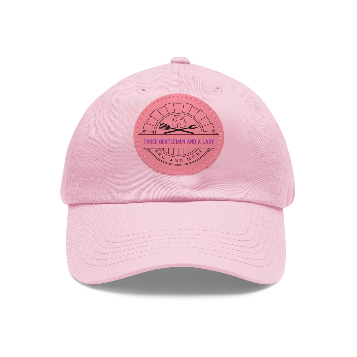 3 gentlemen and a lady-Hat with Leather Patch (Round)