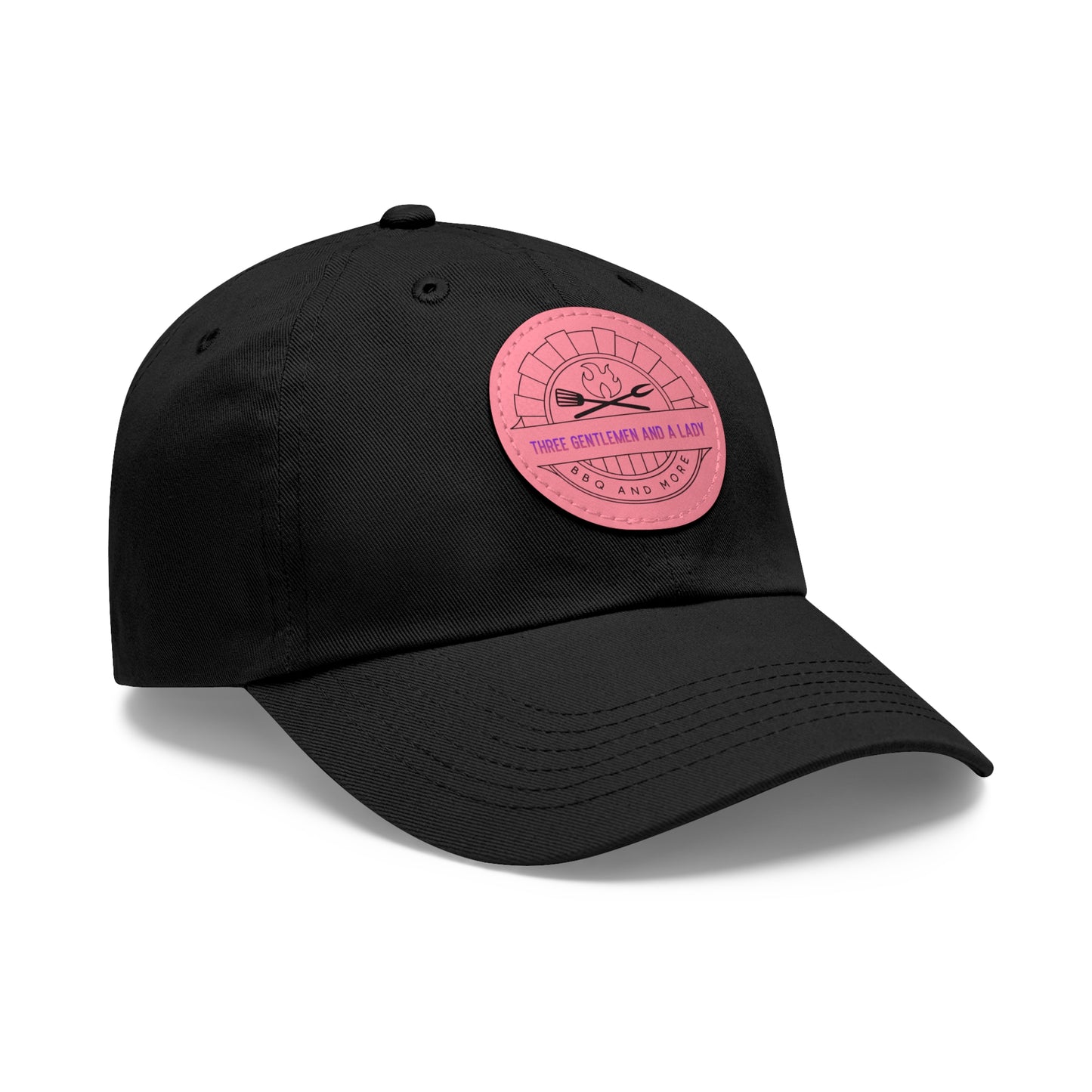 3 gentlemen and a lady-Hat with Leather Patch (Round)