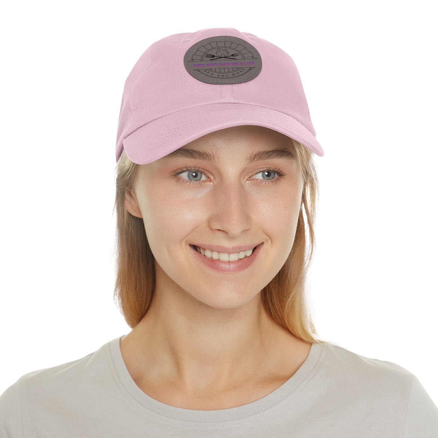 3 gentlemen and a lady-Hat with Leather Patch (Round)