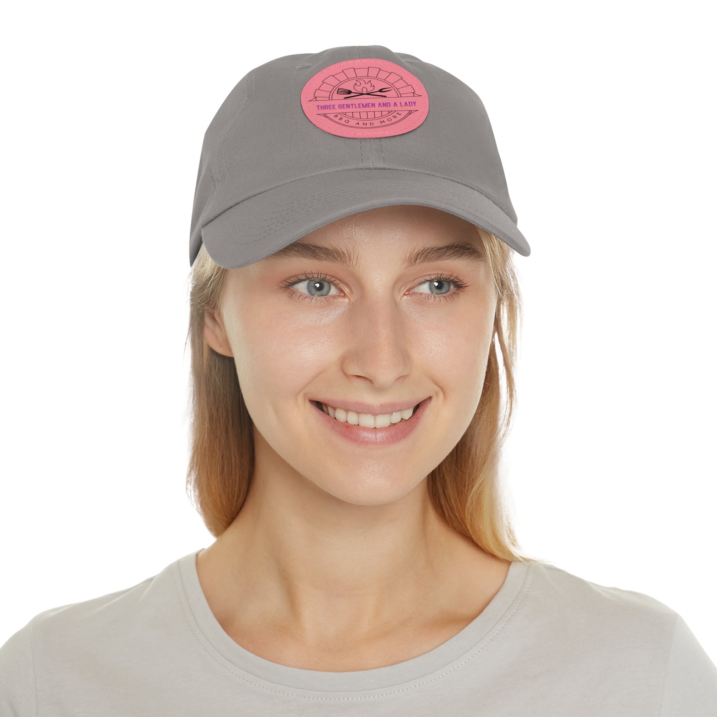 3 gentlemen and a lady-Hat with Leather Patch (Round)