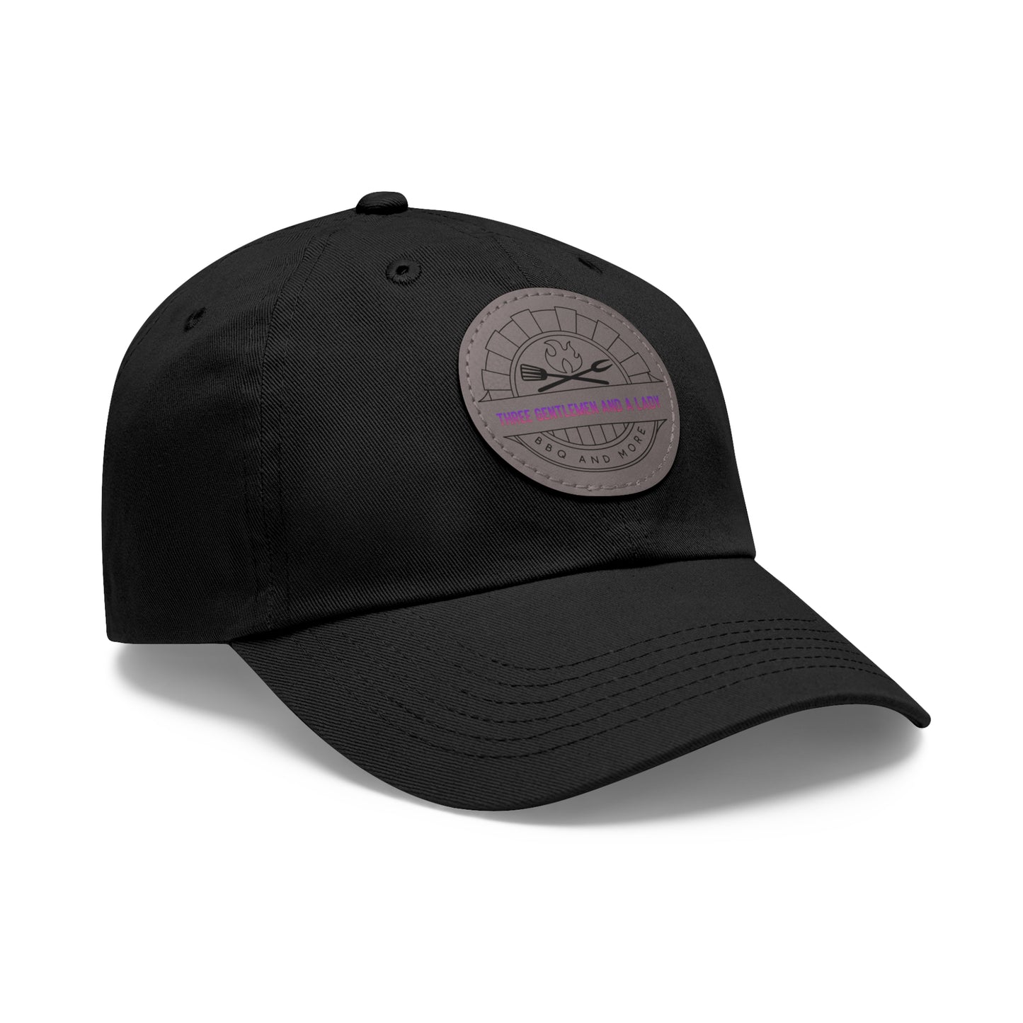 3 gentlemen and a lady-Hat with Leather Patch (Round)