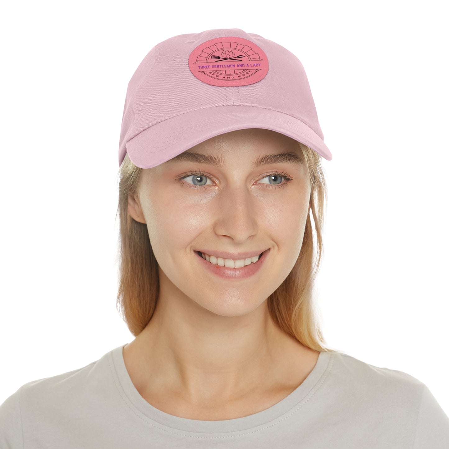 3 gentlemen and a lady-Hat with Leather Patch (Round)