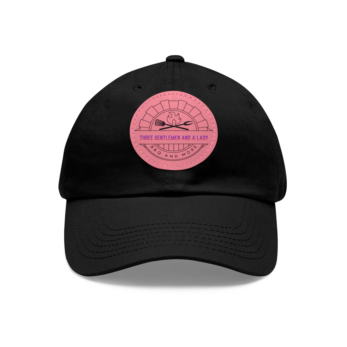 3 gentlemen and a lady-Hat with Leather Patch (Round)