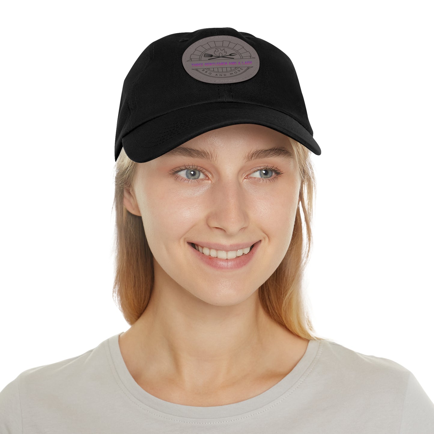 3 gentlemen and a lady-Hat with Leather Patch (Round)